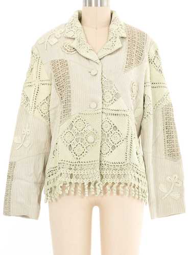 Mint Crochet Patchwork Jacket