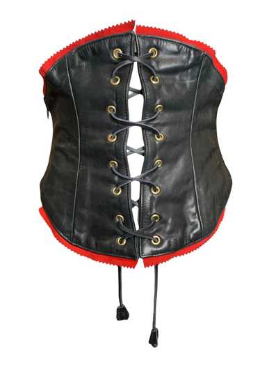 DSquared2 Black & Red Leather Corset Bustier