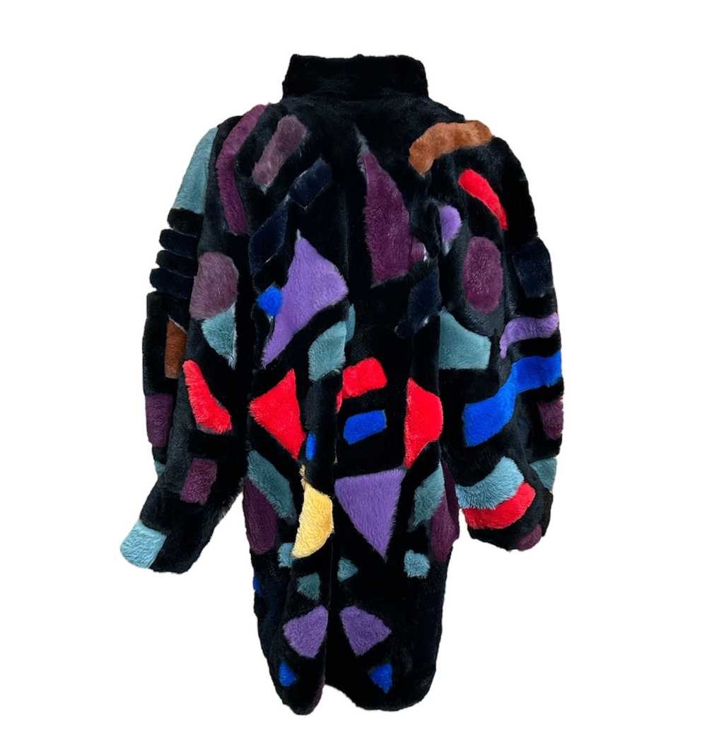 Krizia Geometric Geometric Patchwork Fur Reversib… - image 2