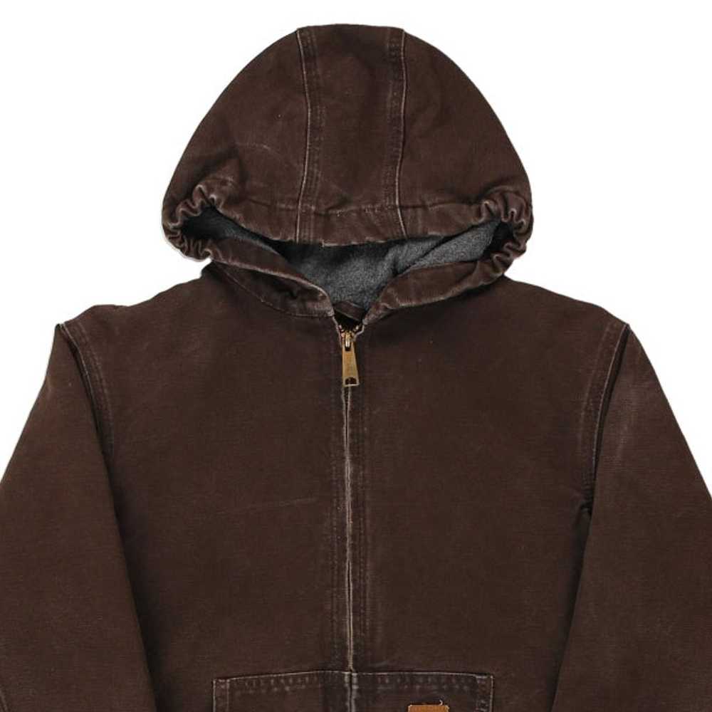 Age 13 Carhartt Jacket - XL Brown Cotton Blend - image 4