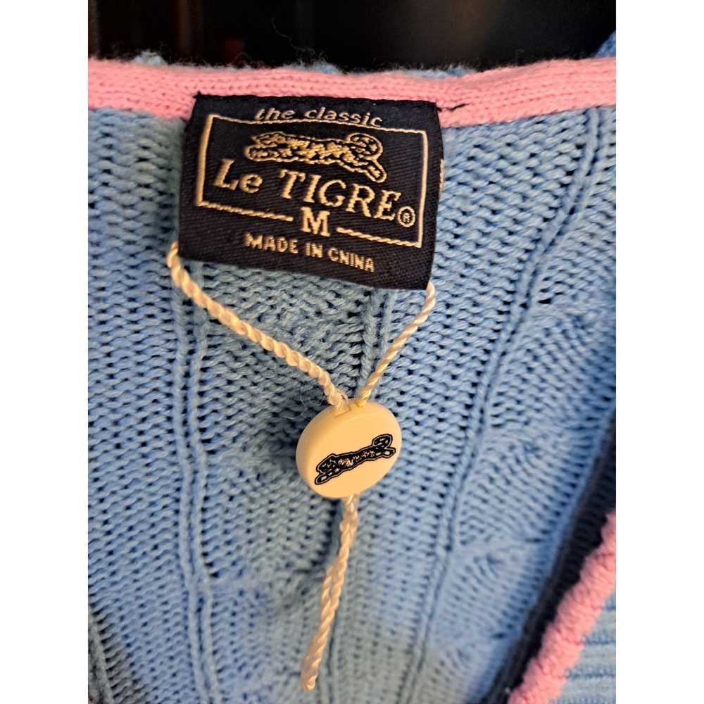 Le Tigre Le Tigre Blue and Pink Hoodie cable Knit… - image 4