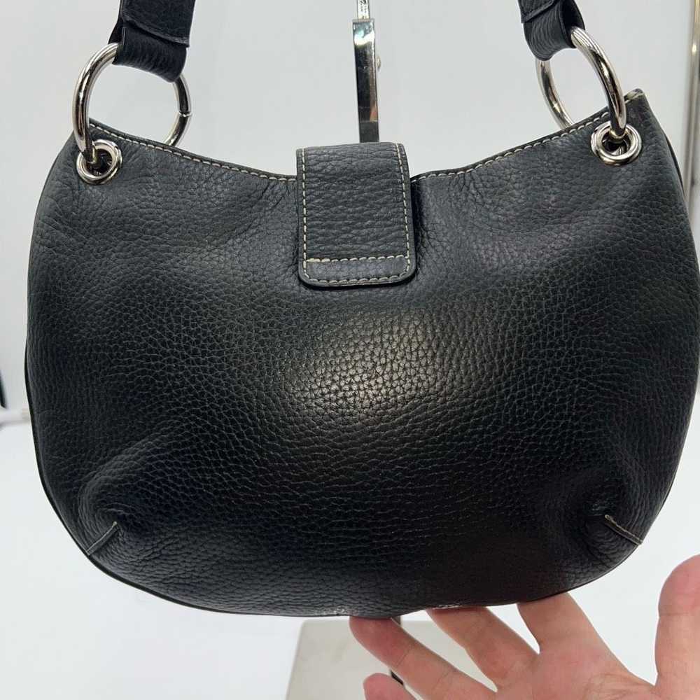 MCM MCM Small Black Leather Hobo Bag - image 4