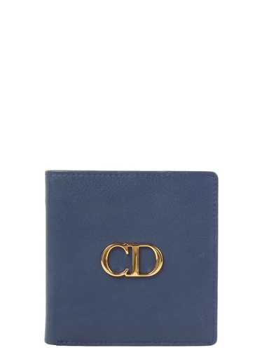 Dior DIOR Logo Plate Wallet Blue