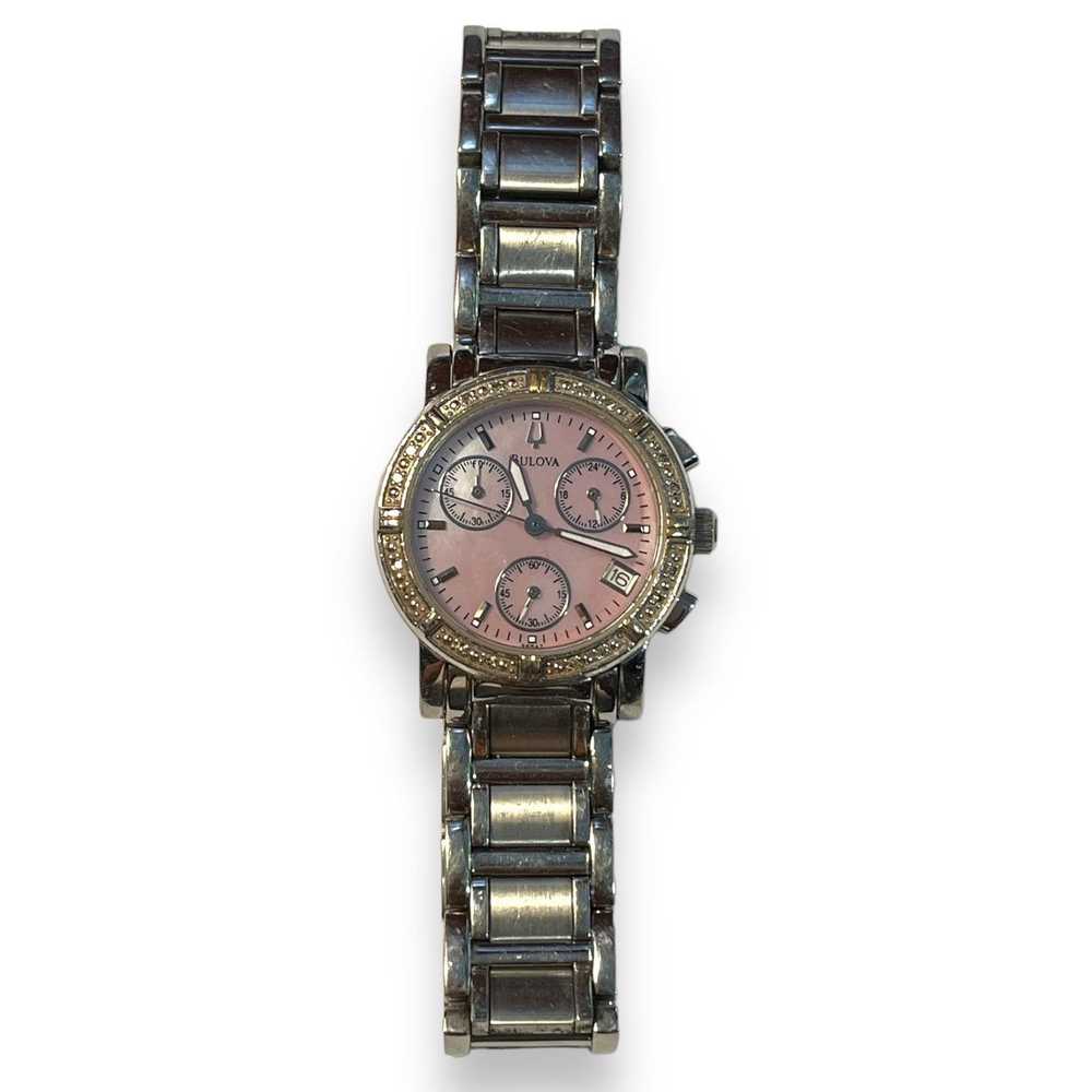 Bulova Pink Faced Bulova Ladies Wristwatch - image 1