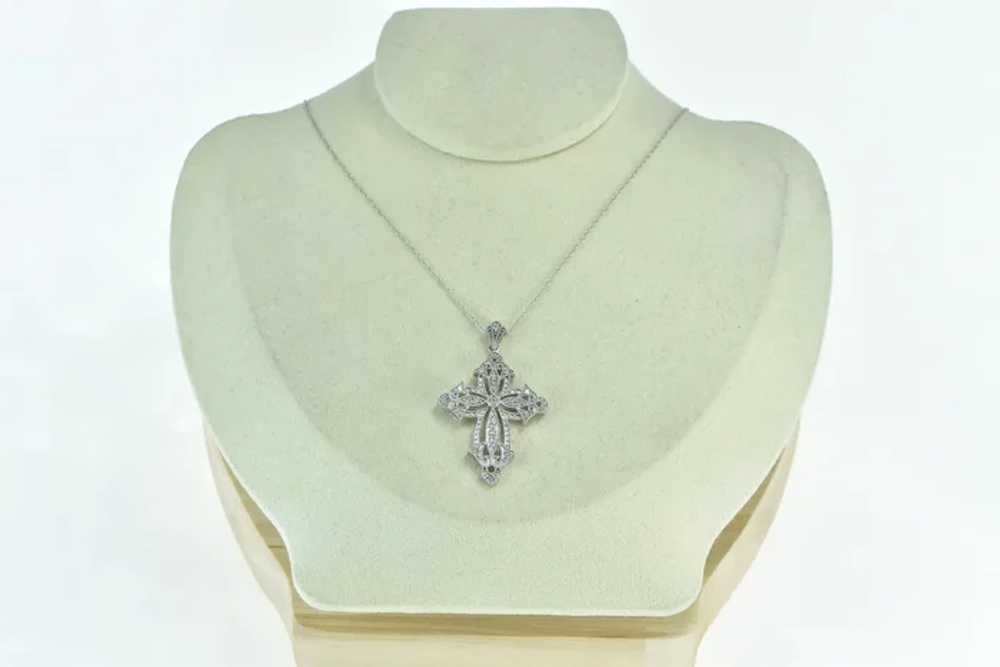 14K Pave Diamond Encrusted Cross Christian Faith … - image 5