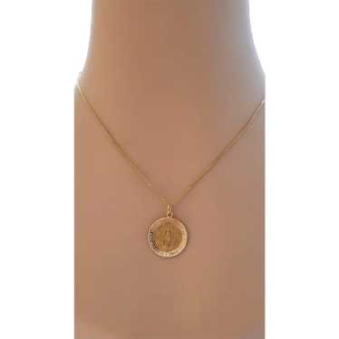 14K Yellow Gold Miraculous Medal Charm #18433