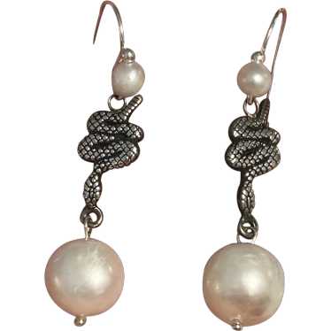 Sterling Snakes/12mm Cultured Pearls