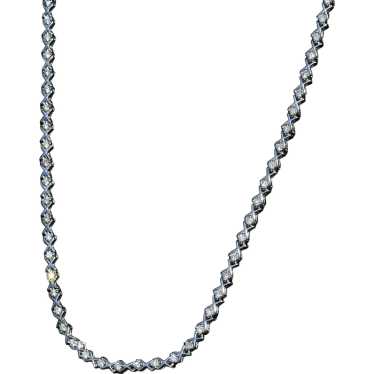 2.67cttw Diamond Tennis Necklace 14k White Gold 1… - image 1