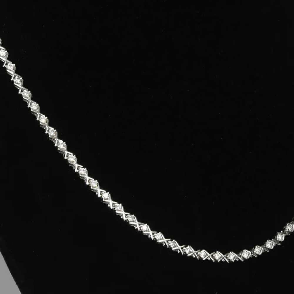 2.67cttw Diamond Tennis Necklace 14k White Gold 1… - image 2