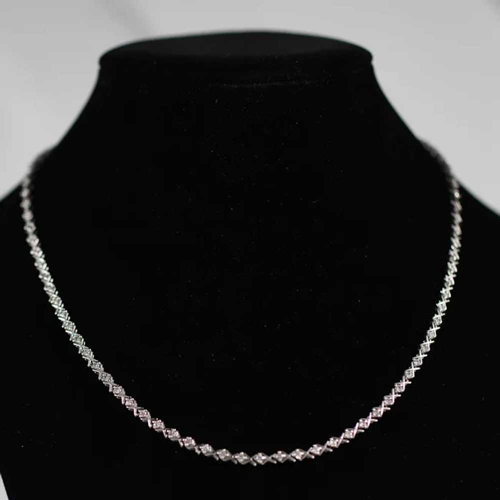 2.67cttw Diamond Tennis Necklace 14k White Gold 1… - image 3