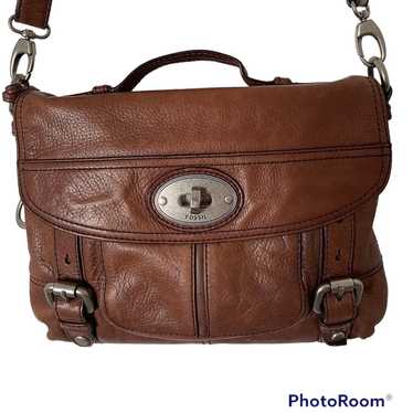 Fossil hot Maddox Long Live Vintage Brown Soft Leather Crossbody Satchel