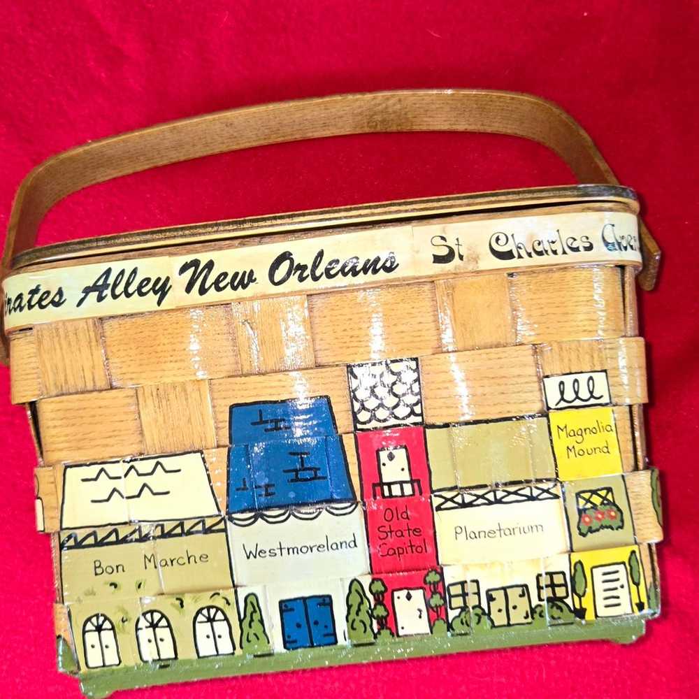 Vintage J. Hussey New Orleans purse basket - image 1