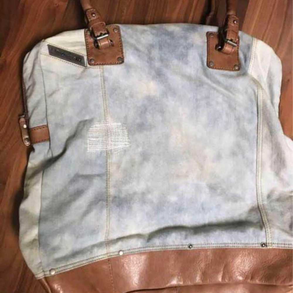 DIESEL Travel Bag Shoulder Bag Denim Leather - image 3