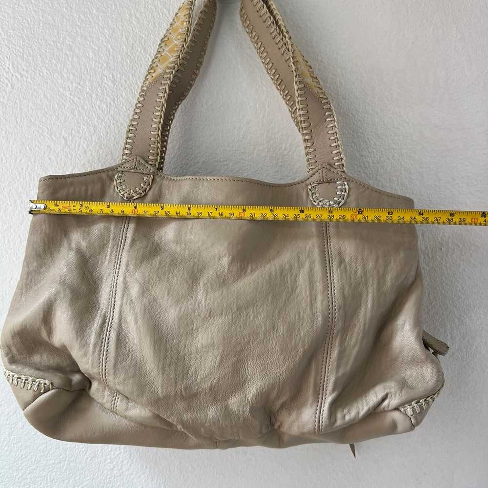 Vintage Chi by Carlos Falchi Tote Bag Beige Leath… - image 7