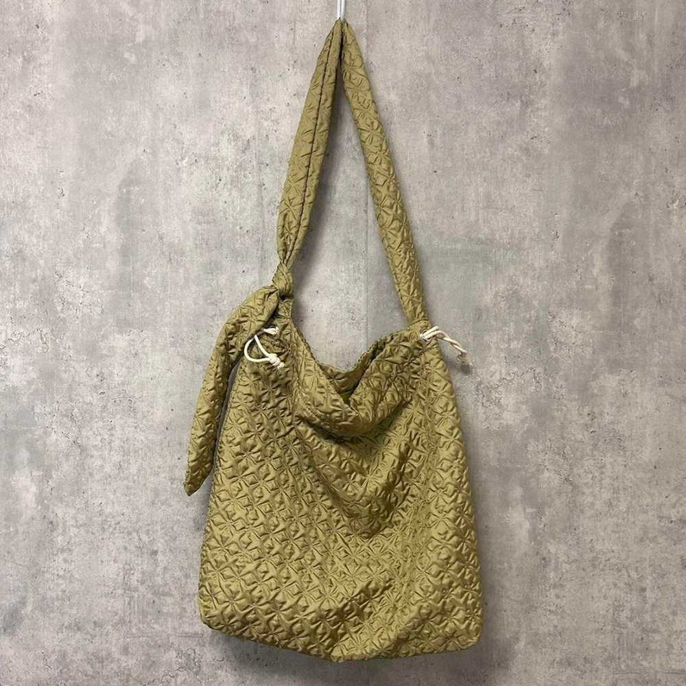 EARTH MADE Tote Bag Puff Jacquard Material Drawst… - image 2