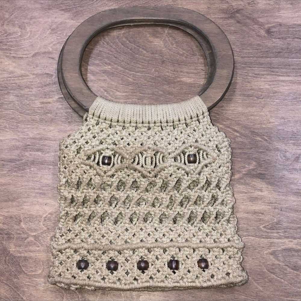 Vintage crochet woven rope handbag - image 2