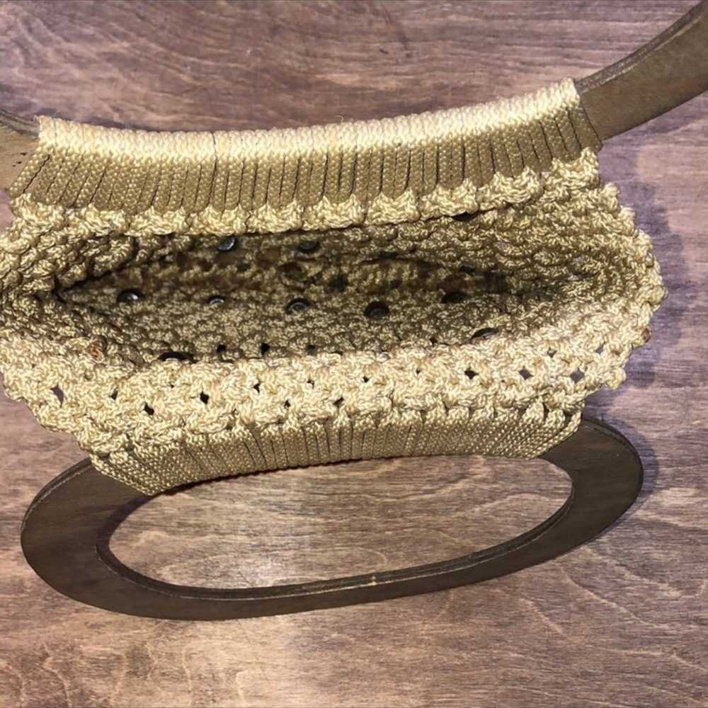 Vintage crochet woven rope handbag - image 5