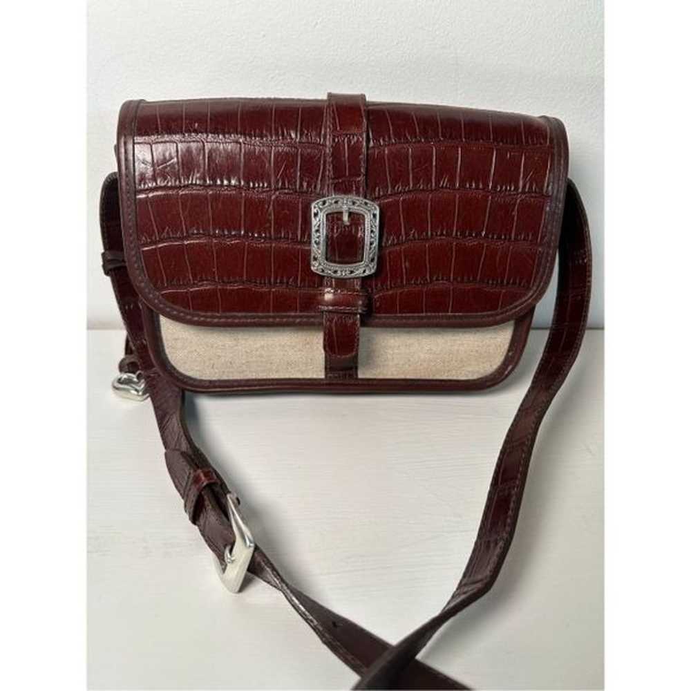 Brighton Vintage women’s leather Croc & canvas be… - image 5