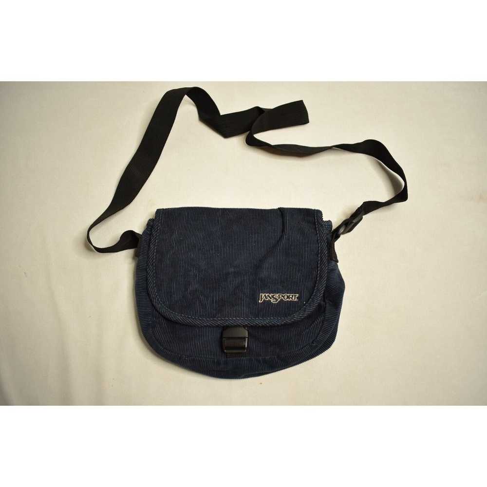 Jansport Corduroy Crossbody Bag Blue Y2K Adjustab… - image 1