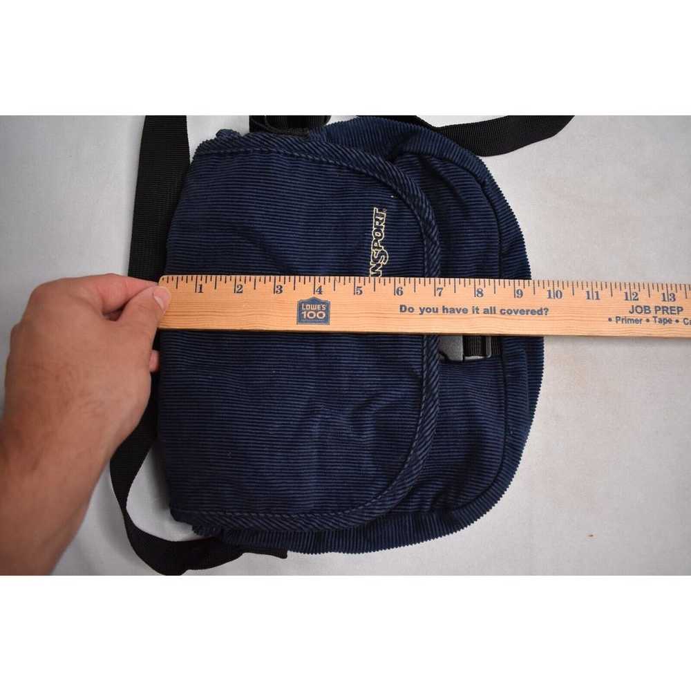 Jansport Corduroy Crossbody Bag Blue Y2K Adjustab… - image 4