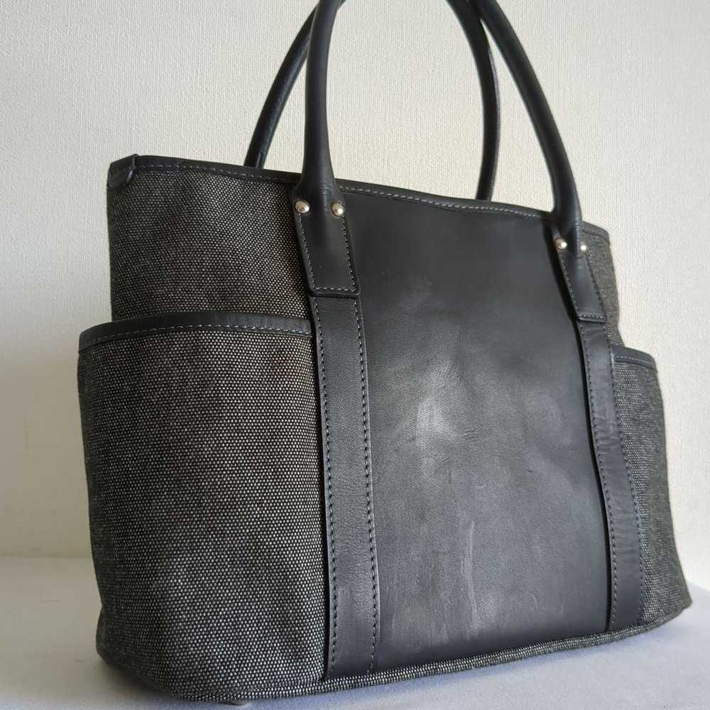 Agnes B Voyage Handbag Tote Black Gray Leather Ac… - image 11