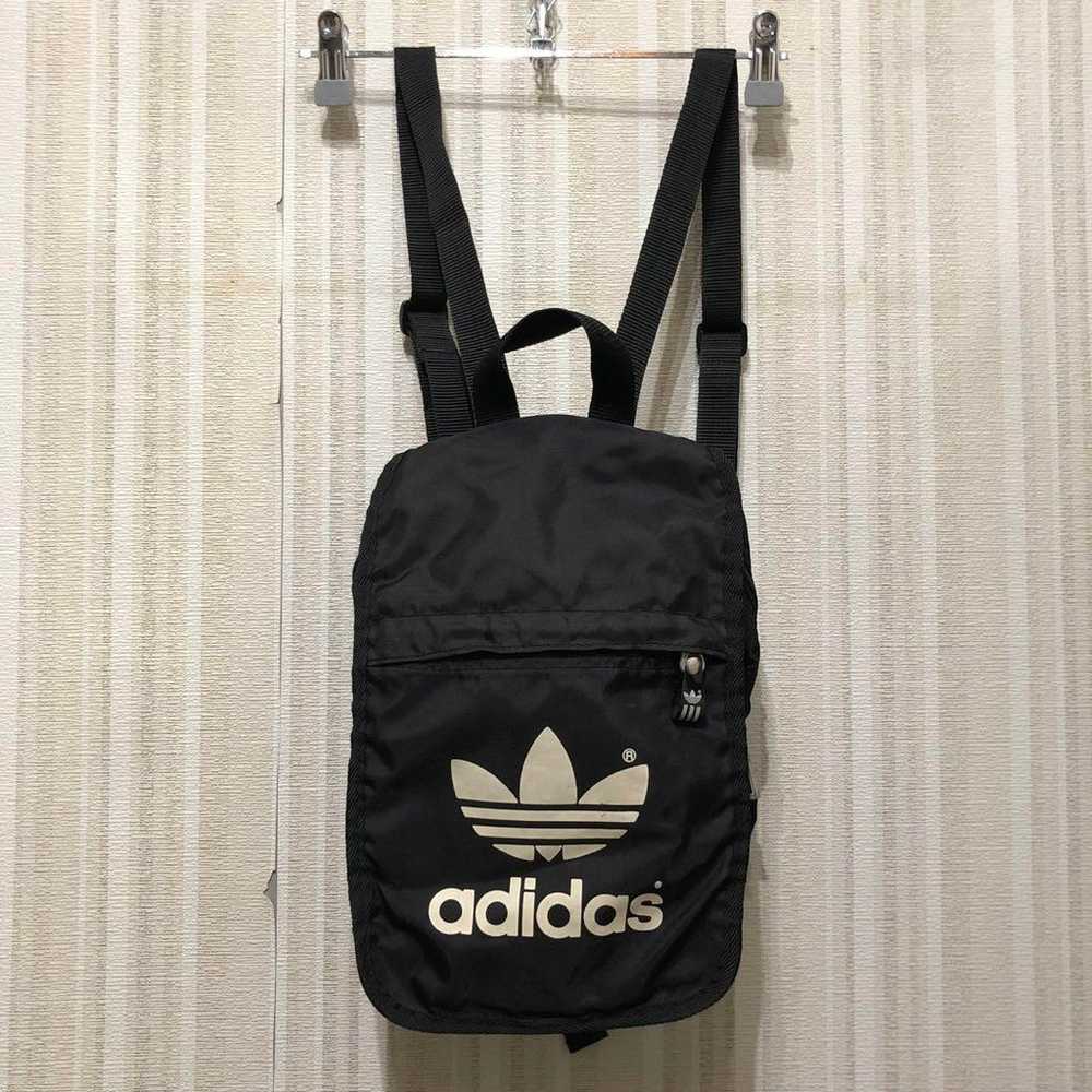 90s adidas mini backpack black with trefoil logo - image 1