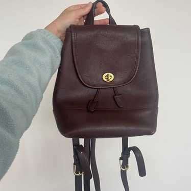 COACH- Vintage 9960 Leather Mini Backpack 1990s Drawstring Daypack buy In Brown