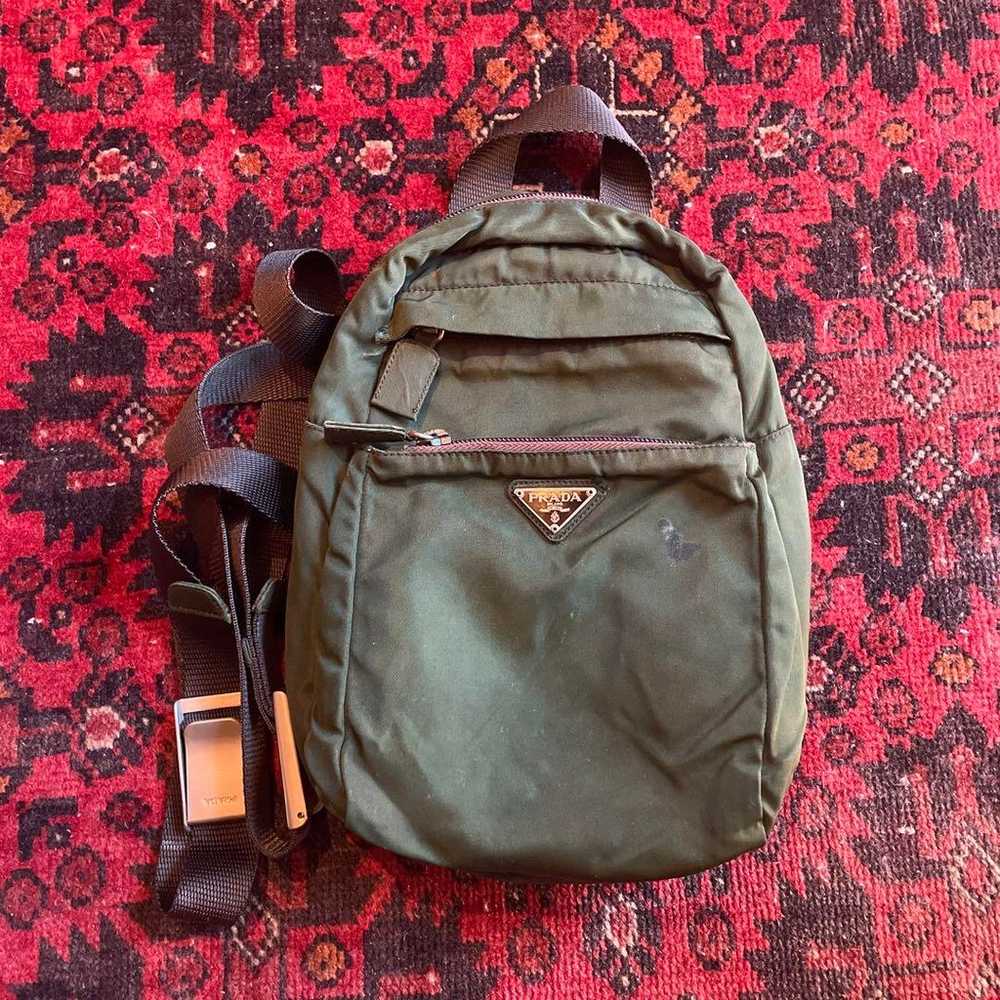 Price drop! 90s vintage Prada mini bag in militar… - image 1