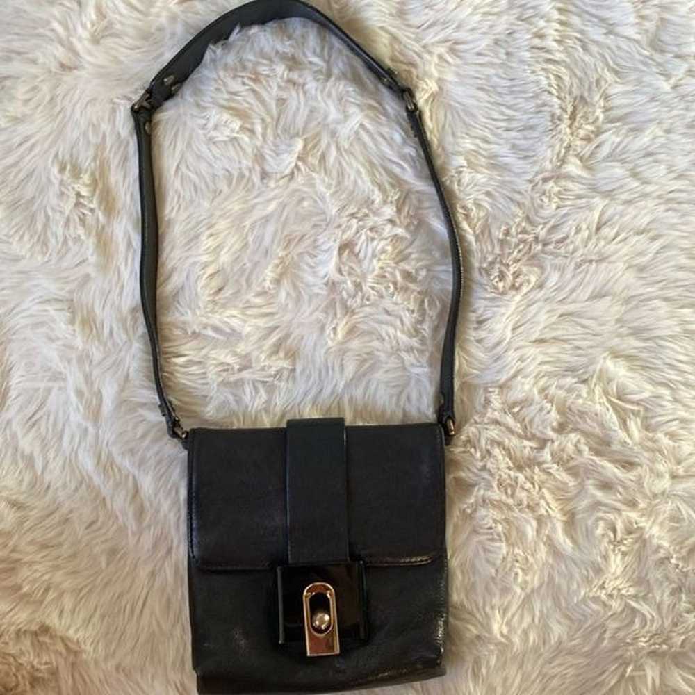 Vintage Lanvin Black Leather Mini Square Shoulder… - image 1