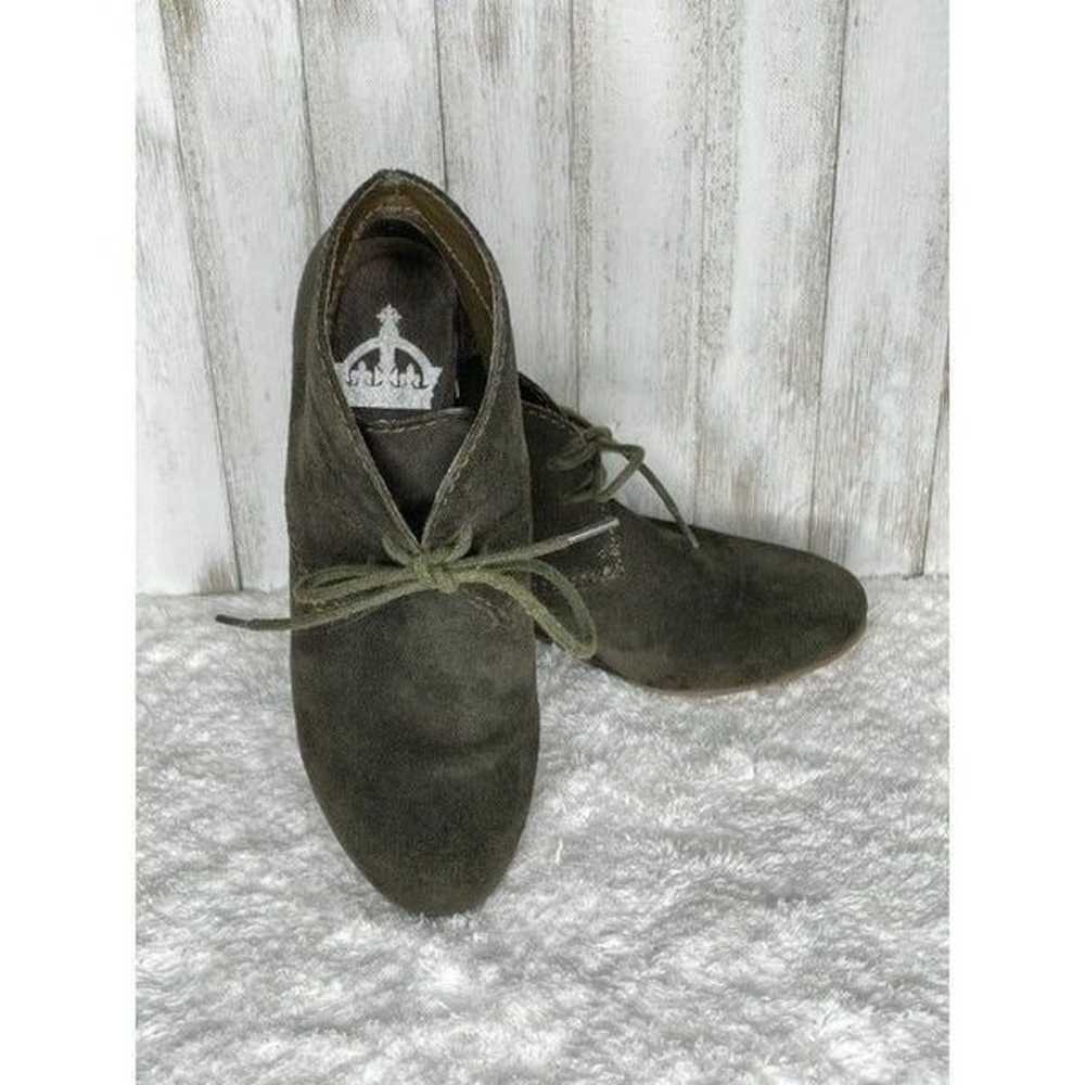 CROWN VINTAGE Green Suede Booties Sz 5.5 - image 2