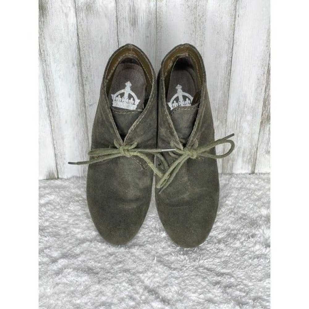 CROWN VINTAGE Green Suede Booties Sz 5.5 - image 3