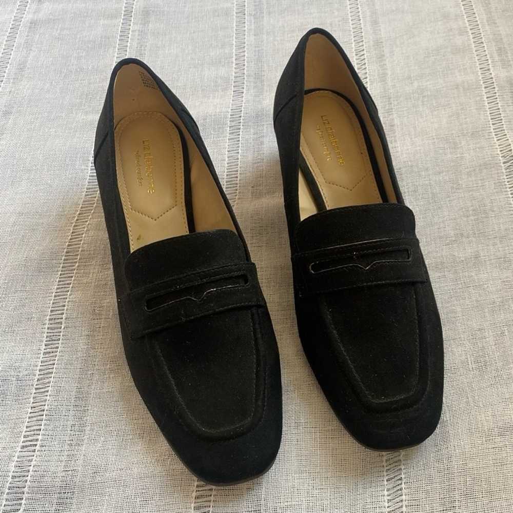 Liz Claiborne NWOT faux suede loafer heels. - image 1