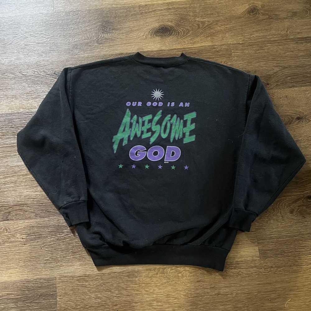 Vintage Vtg 90s Awesome God Crew Neck - image 1