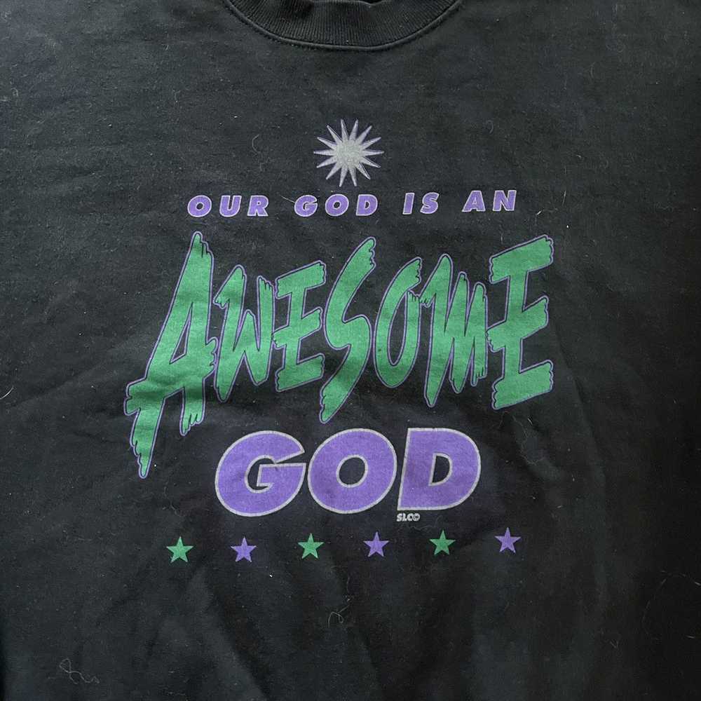 Vintage Vtg 90s Awesome God Crew Neck - image 2