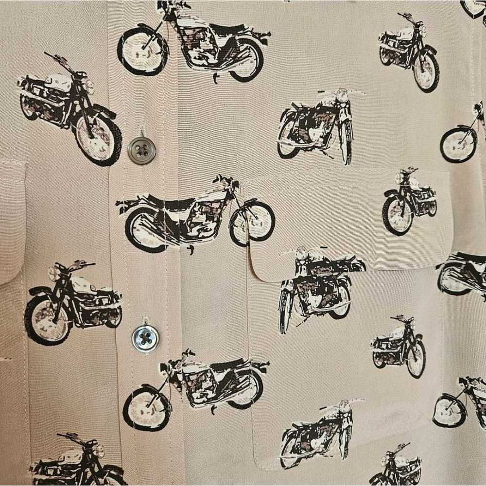 Equipment Silk Motorcycle Print Button Up Top - image 4