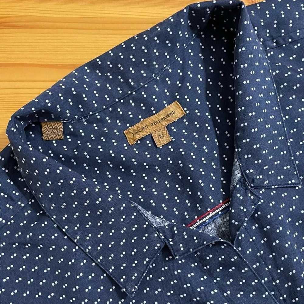 Jachs Girlfriend Navy Polka Dot Button Down Short… - image 10