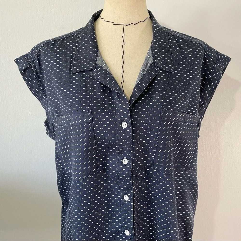 Jachs Girlfriend Navy Polka Dot Button Down Short… - image 3