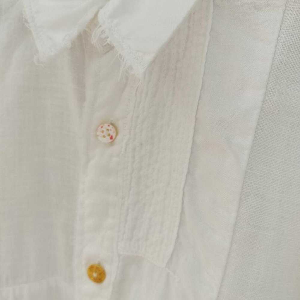 kapital White Patchwork Cotton Linen Shirt Size 0 - image 3