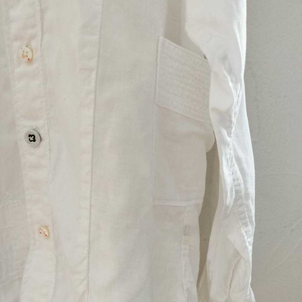 kapital White Patchwork Cotton Linen Shirt Size 0 - image 5