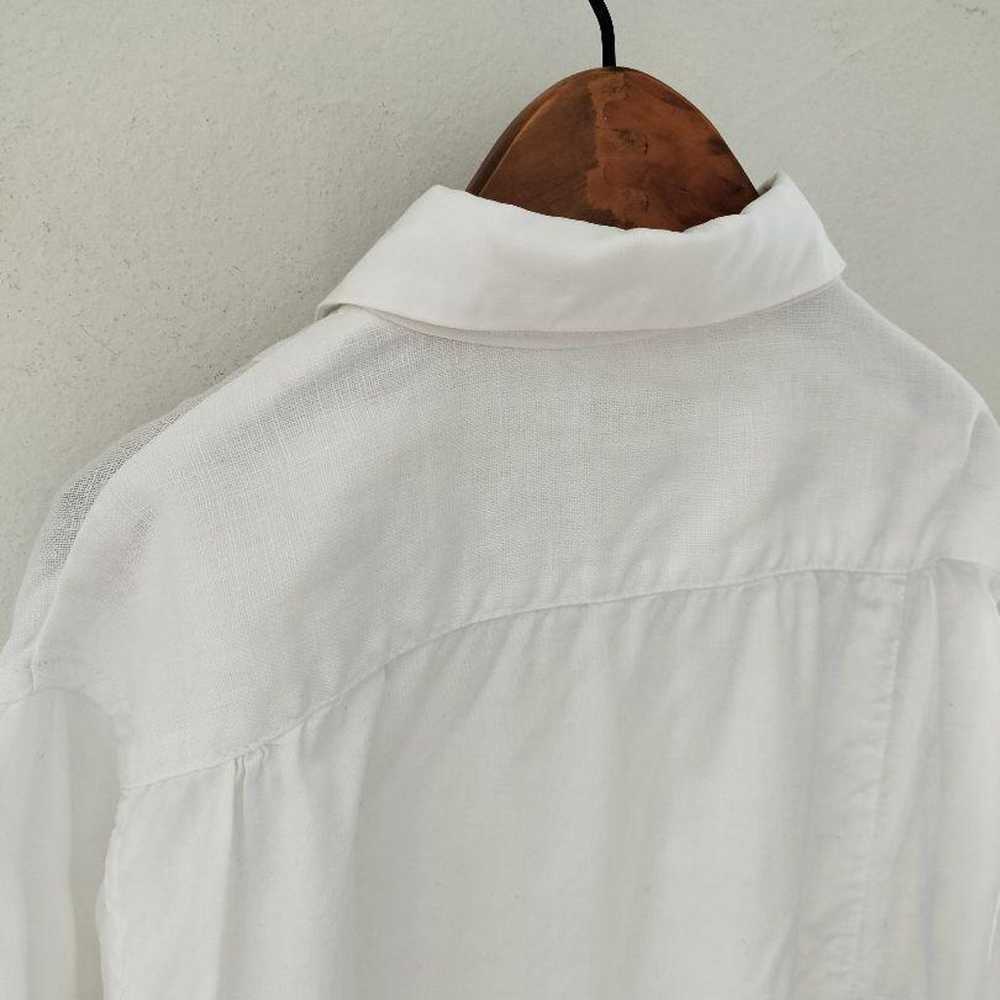 kapital White Patchwork Cotton Linen Shirt Size 0 - image 8