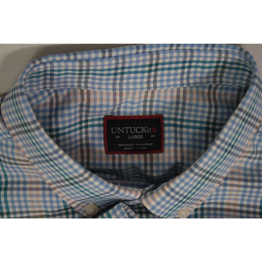 UNTUCKit UNTUCKit Nylon Blend Blue Plaid Scansano… - image 7