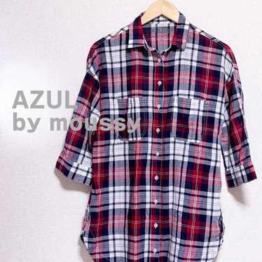 AZUL by moussy Azure Check Shirt Red Navy 100% Cot