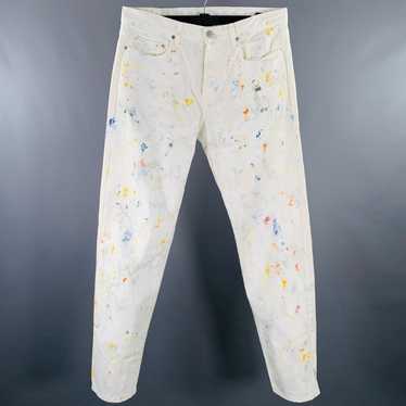 John Elliott White Multi Color Paint Splatter Cott