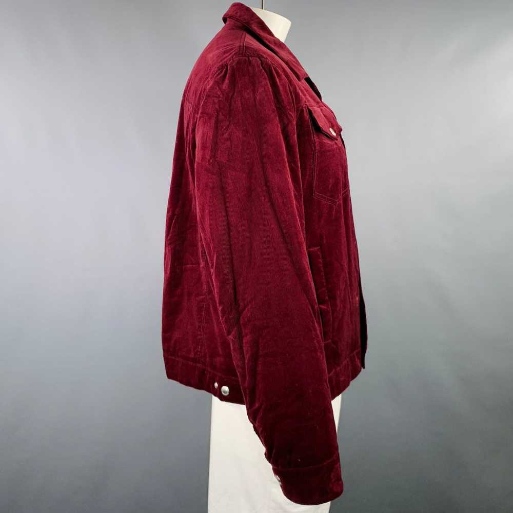 Brunello Cucinelli Burgundy Corduroy Cotton Snaps… - image 2