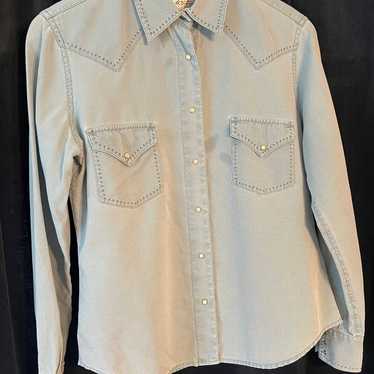 Ryan Michael vintage western snap button top - image 1