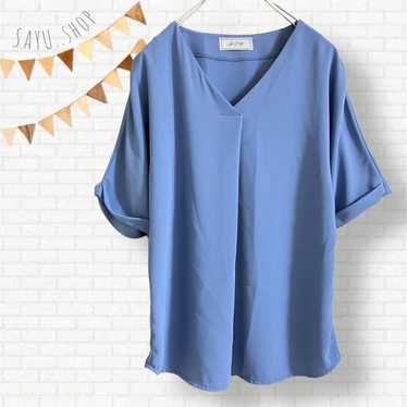 S7321 FTY ♡ Blouse Pullover V-neck Short Sleeve Si