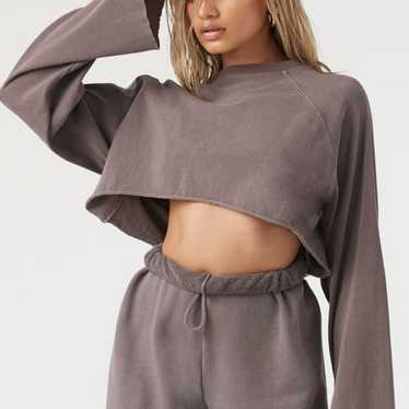 Joah Brown Raglan Crop Long Sleeve S/M - image 1