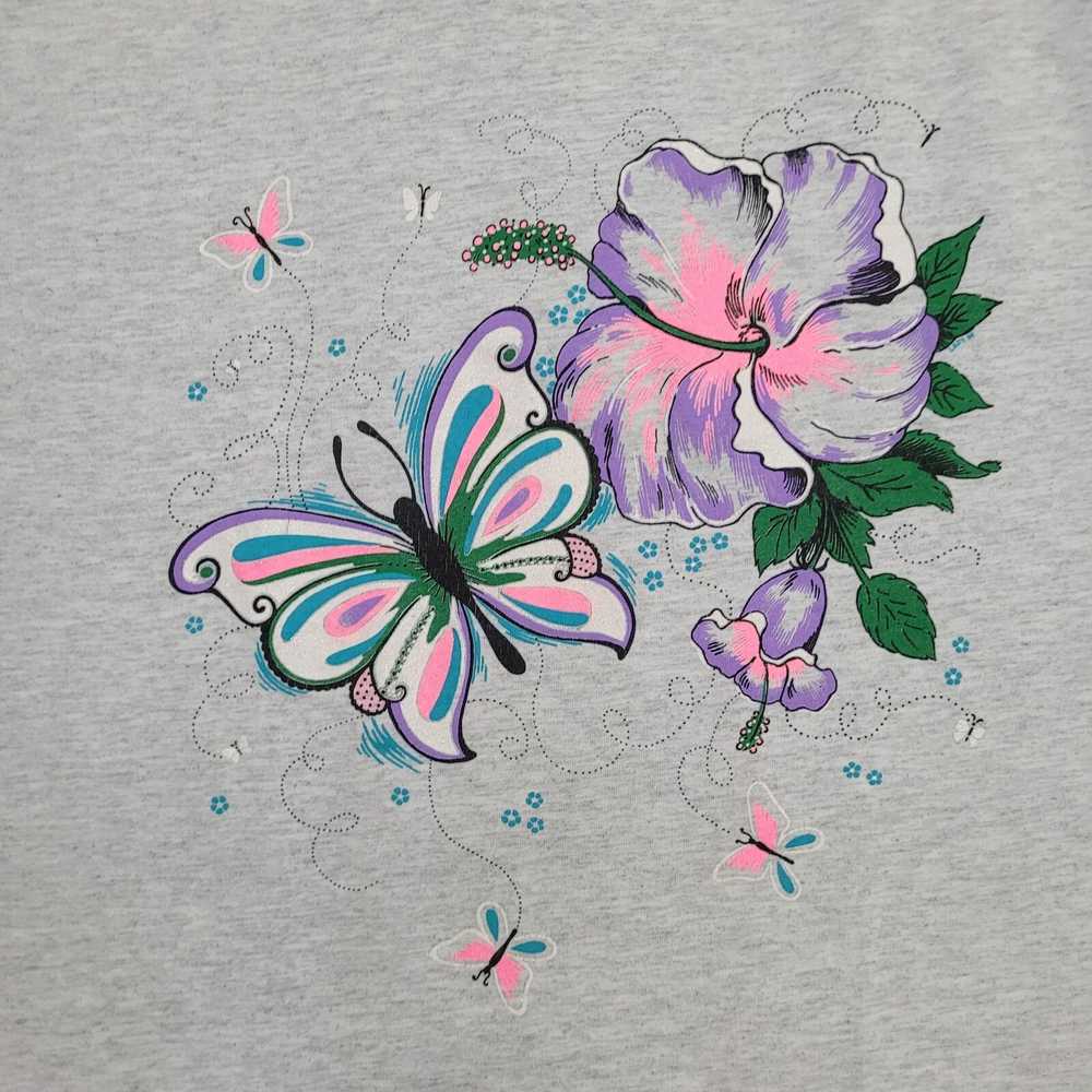 Vintage Vintage Butterfly Floral Art Shirt Womens… - image 8