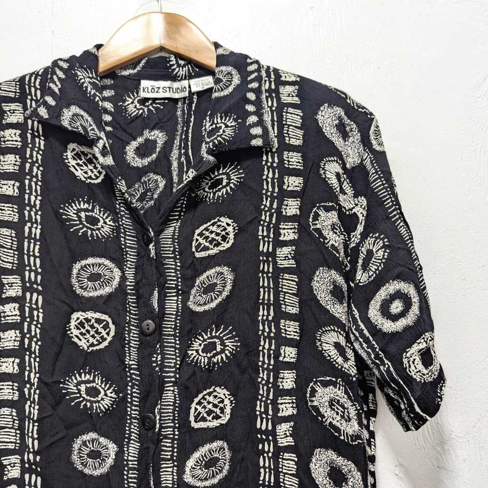 Vintage blouse shirt Kloz Studio artsy funky opih… - image 2