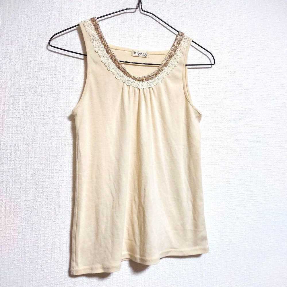 axes femme Tank Top Sleeveless Cream Color M Size… - image 2